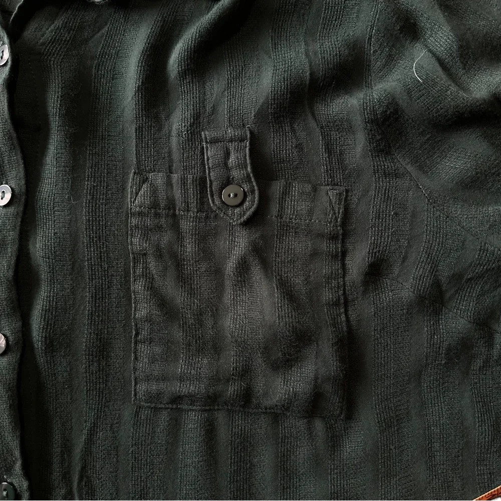 Skies are Blue Green Long Sleeve Collared Button Down Shirt Extra Large XL - Picture 8 of 10